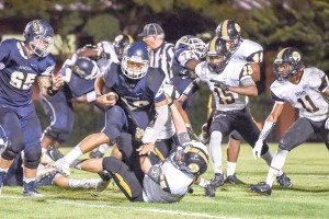 Kyle Wright (10) bangs his way through the Irmo defense. (Photo/Kristy Kimball Massey)