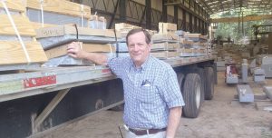 Grady Phillips with the last load of granite to leave his shop.