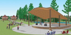 Artist's rendering of the proposed amphitheater at Doko Meadows Park.
