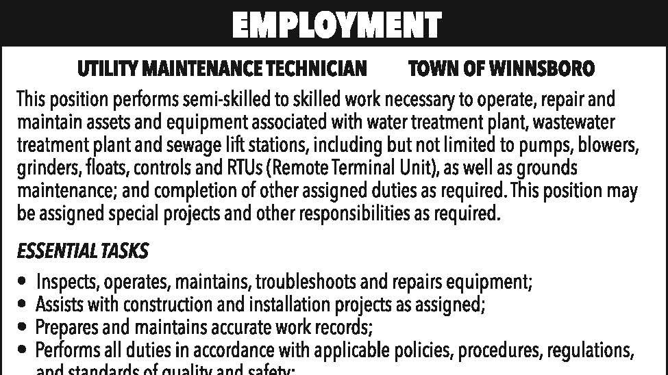 Employment Utility Maintenance Tech The Voice of Blythewood