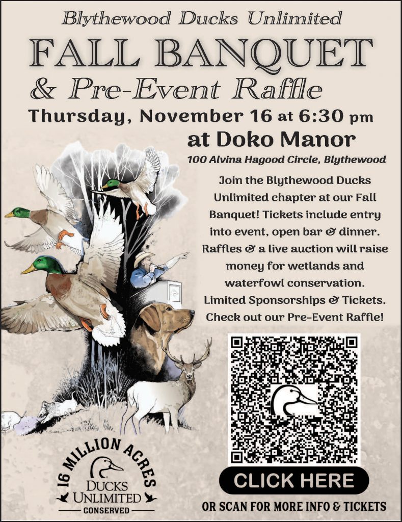 Blythewood Ducks Unlimited Banquet is Nov. 16